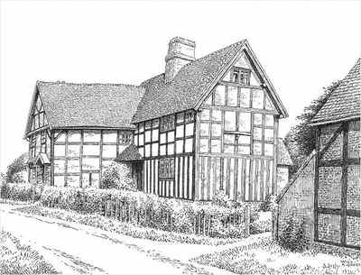 Beoley, timbered house, Worcestershire