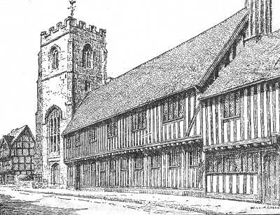 Stratford upon Avon, Guild Chapel, Guild Hall,  Grammar School, Warwickshire