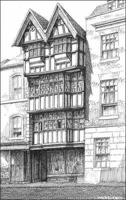 Tewkesbury, timbered house, Gloucestershire